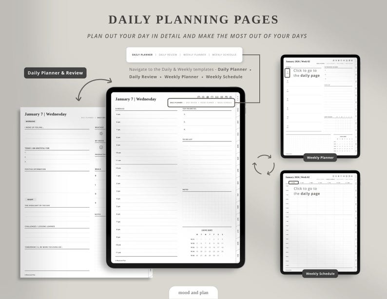 2026 Portrait Digital Planner, 2026 Planner, Goodnotes Planner ...