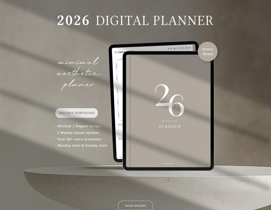 2026 Portrait Digital Planner, 2026 Planner, Goodnotes Planner ...