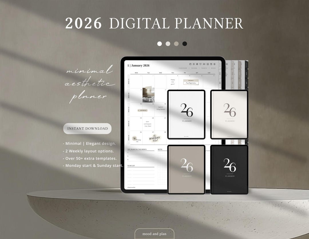 2026 Portrait Digital Planner | 2026 Planner, Minimalist Goodnotes ...