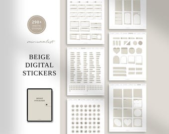 Minimalist Digital Stickers for Digital Planning | Digital Journal Stickers | Planner Stickers | iPad Goodnotes Stickers | BEIGE