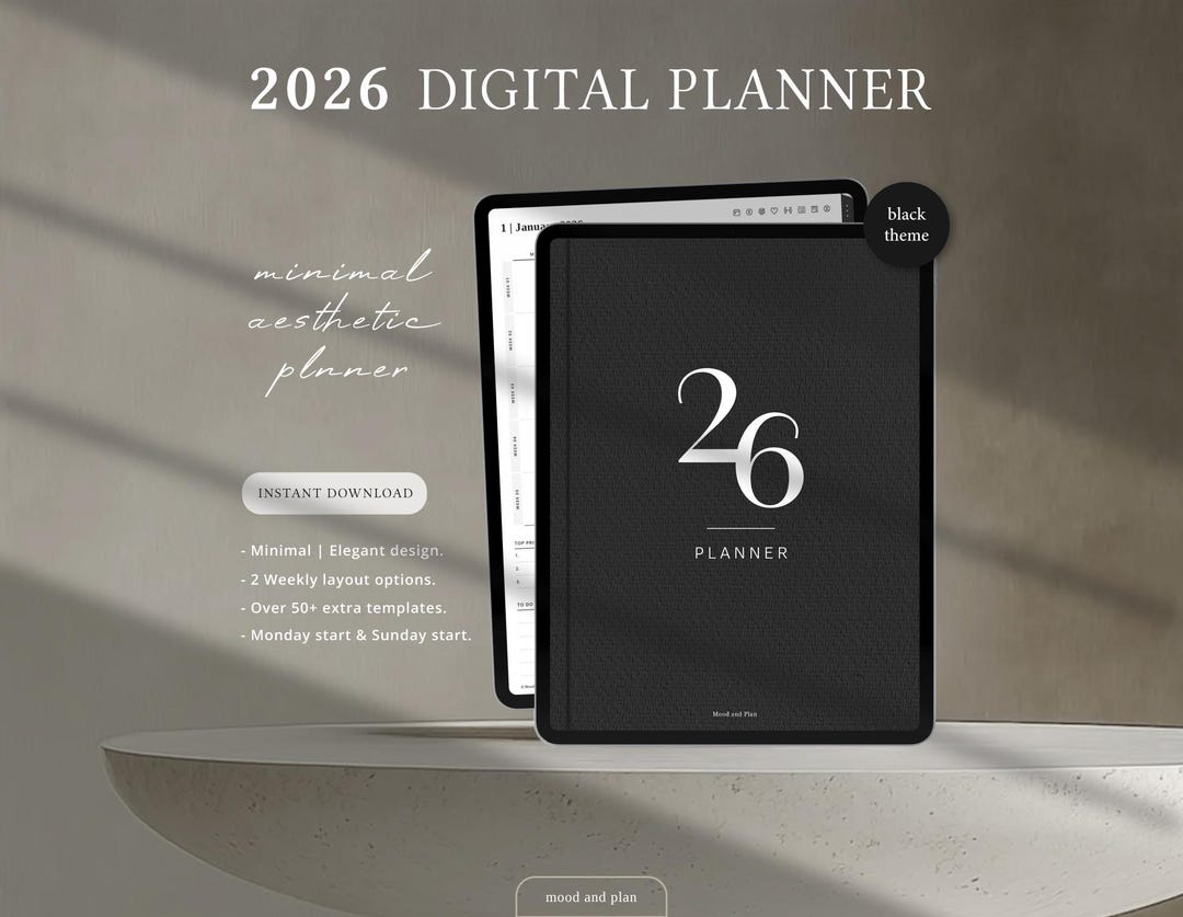 2026 Portrait Digital Planner, 2026 Planner, Goodnotes Planner ...