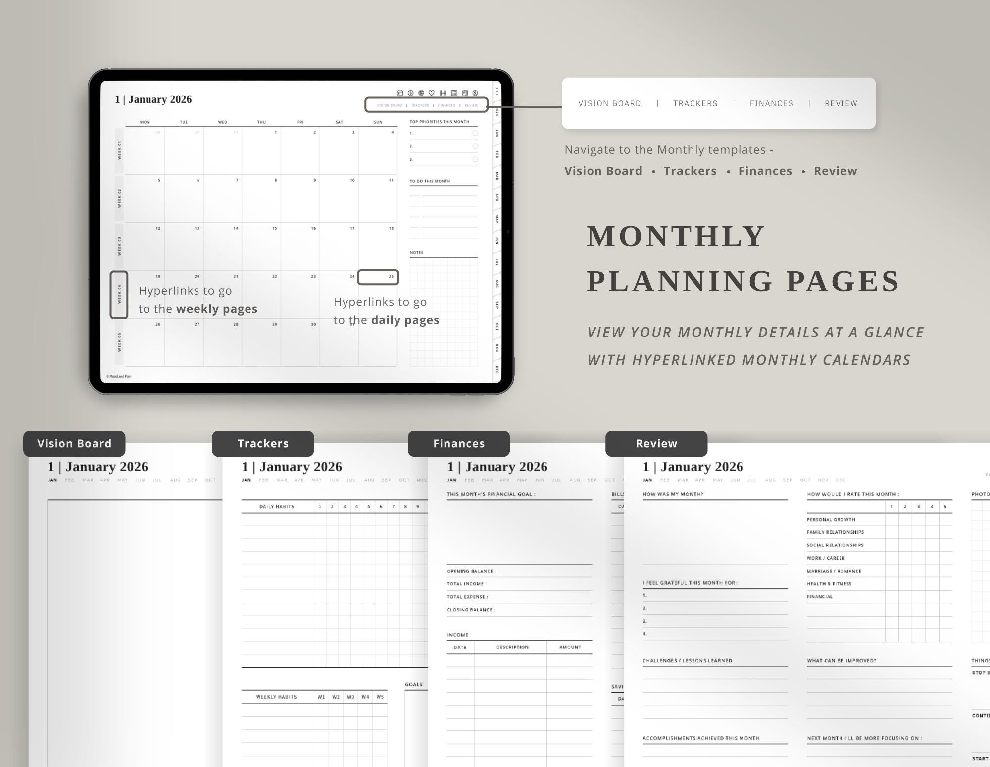 2026 Landscape Digital Planner | 2026 Dated Planner, Hyperlinked ...