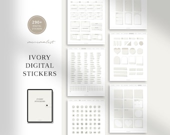 Minimalist Digital Stickers for Digital Planning | Digital Journal Stickers | Planner Stickers | iPad Goodnotes Stickers | IVORY