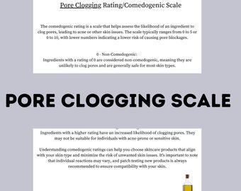 25 Acne Clogging Oils Printable, Skin Face Blockage PDF, Pores Body Stopper Guide