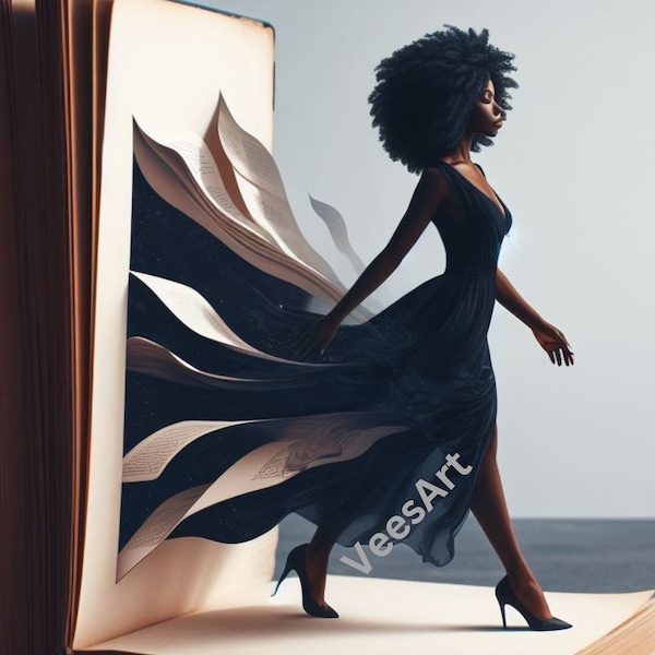 Black Women Art, New Chapter, Walking into my Destiny, Wall Art, Instant Download