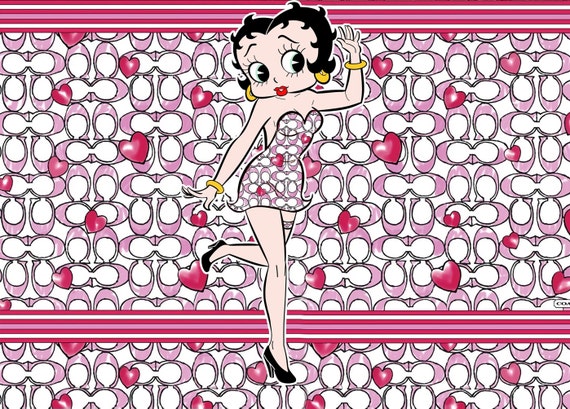 open lace back dress Betty Boop Dress Acrylic Wall Hanging. Circa 1985. Limited Collector's  Edition.  PremierDisplayInc