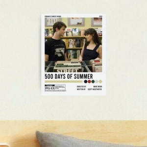 500 Days of Summer Aesthetic Movie Poster I Joseph Gordon Leavitt I Zooey Deschanel I Indie Movie I Minimalist