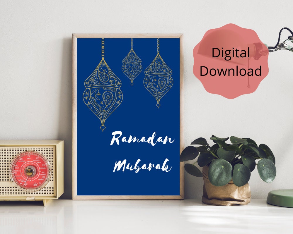 Ramadan Mubarak digital download wall art wall decor Etsy