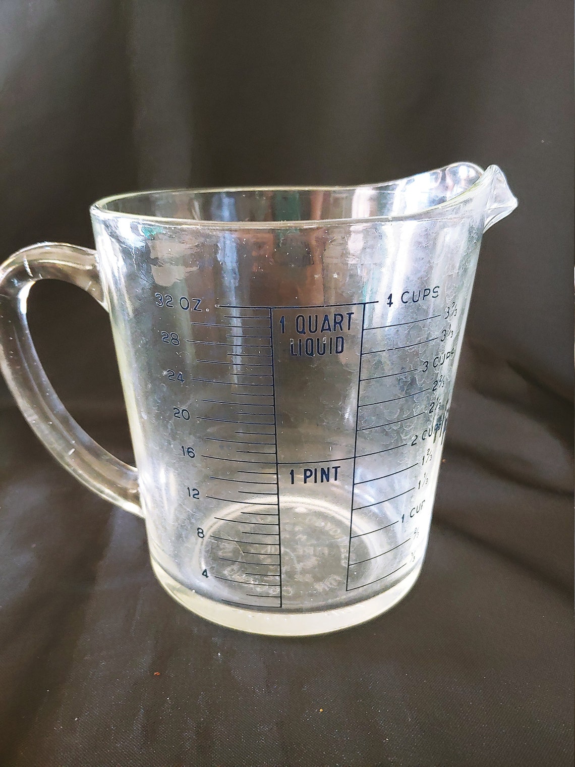 Rustic Fire King midcentury 4 cups/ 32 oz measuring glass cup Etsy