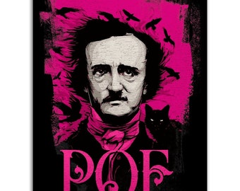 Edgar Allan Poe Fine Art Print, Gothic Lit, Iconic Poet, The Raven, Wall Art, Vintage Style, Literary Gift, Home Décor, Classic Author