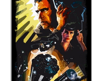 Blade Runner Fine Art Print, Sci-Fi Classic, Cyberpunk, Harrison Ford, Wall Art, Movie Memorabilia, Home Décor, Unique Gift, Film Enthusiast