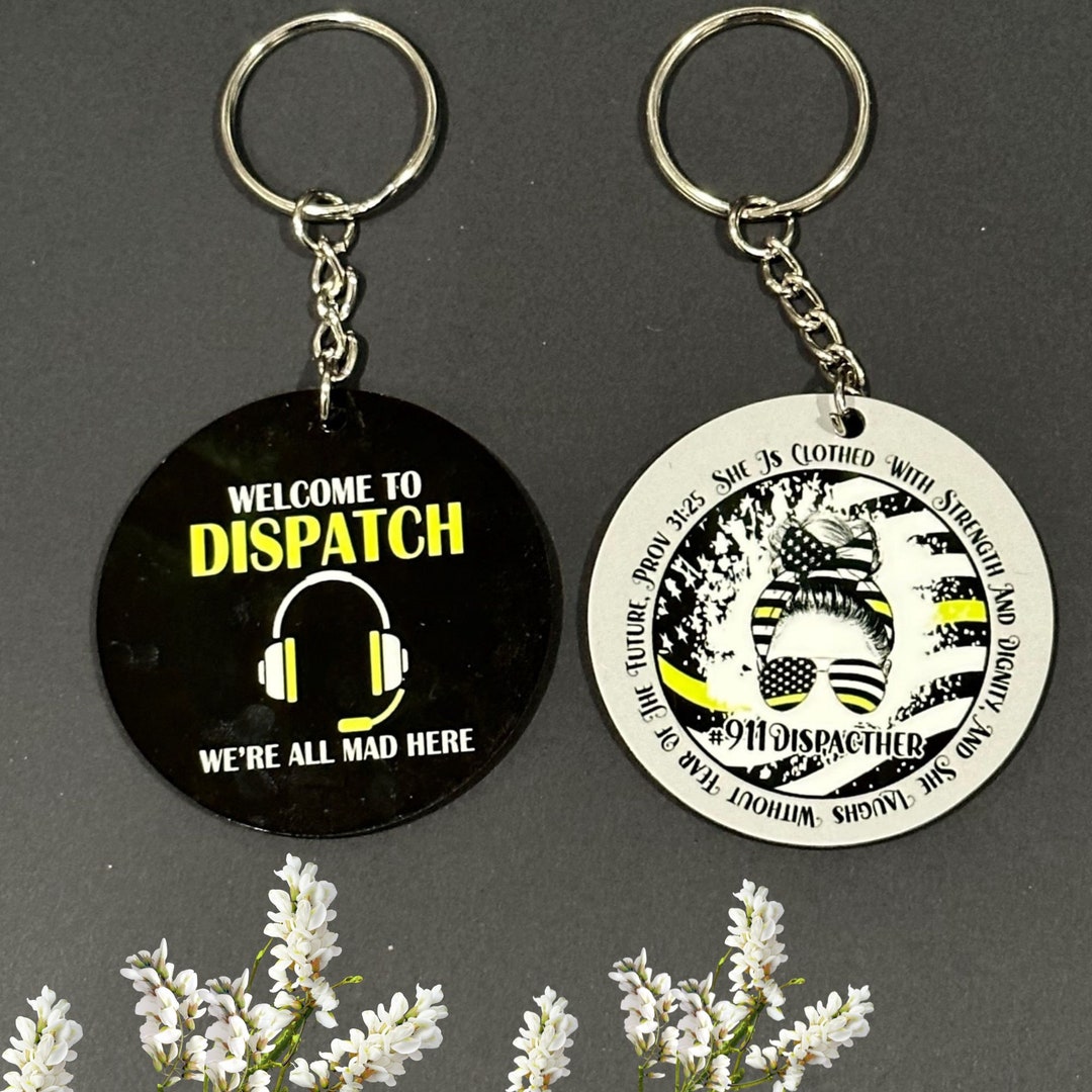 911 Dispatcher Keychain, Dispatcher Appreciation Week Gift, Emergency