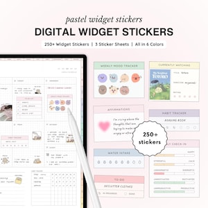 GoodNotes Sticker Book, GoodNotes Digital Planning Stickers, Pastel Widget Stickers, Planner Essential Stickers, iPad Widget Stickers