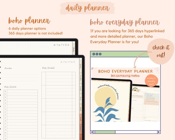 Samsung Notes Boho Undated Digital Planner Digital Journal Android Planner  Minimal Planner samsung Notes Sticker Book, 2024 Planner - Etsy