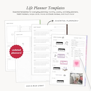 Samsung Notes & GoodNotes Digital Notebook BUNDLE, 8 Hyperlinked Notebooks, 65+ Student and Life Planner Templates, 2000+ Stickers image 5
