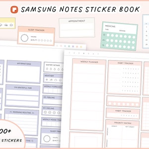 Libro di adesivi Samsung Notes (oltre 1700 adesivi), adesivi widget digitali, adesivi digitali, adesivi essenziali per pianificatore digitale per Samsung Notes