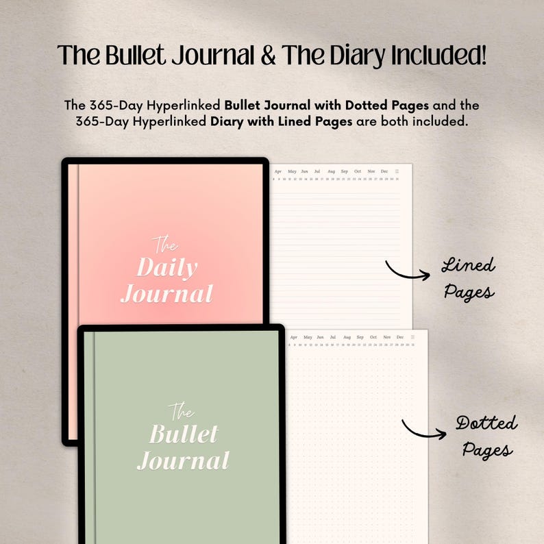 Digital Journal BUNDLE, Gratitude Journal, Self-Care Journal, 365 Day Journal, Undated PDF Digital Planners (Digital Download) image 10
