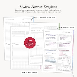 Samsung Notes & GoodNotes Digital Notebook BUNDLE, 8 Hyperlinked Notebooks, 65+ Student and Life Planner Templates, 2000+ Stickers image 4
