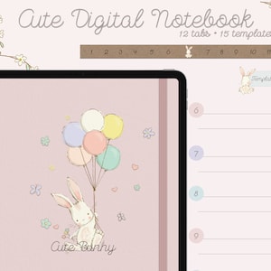 Cute Digital Notebook | Hyperlinked Notebook, Student, College, Bullet Journal | Samsung Notes, Noteshelf, Notability, Goodnotes Notebook