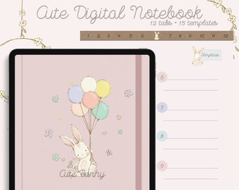 Cute Digital Notebook | Hyperlinked Notebook, Student, College, Bullet Journal | Samsung Notes, Noteshelf, Notability, Goodnotes Notebook