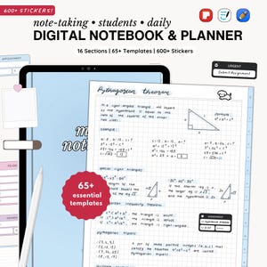 Hyperlinked Notebook & Planner: Student, Life Planners, Note-Taking Templates, Samsung Notes, GoodNotes etc. (Digital Download)