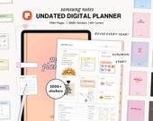 UNDATED Ultimate Samsung Notes Planner, Android Tablet Hyperlinked Digital Planner, Samsung Notes Template, Widget Stickers Sticker Book