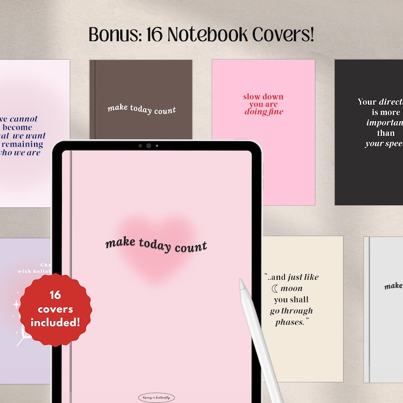 Digital Journal BUNDLE, Gratitude Journal, Self-Care Journal, 365 Day Journal, Undated PDF Digital Planners (Digital Download) image 12