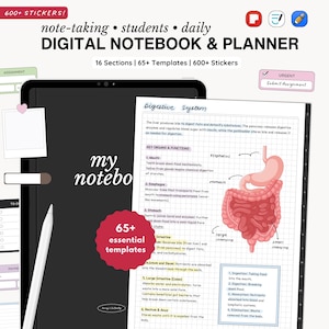 Caderno e Planejador com Hiperlinks: Ideal para Estudantes, Planejadores de Vida, Modelos para Anotações, Compatível com Samsung Notes, GoodNotes etc. (Download Digital)