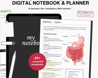 Agenda e quaderno interattivi con collegamenti ipertestuali: per studenti, agende, modelli per prendere appunti, compatibili con Samsung Notes, GoodNotes ecc. (Download digitale)