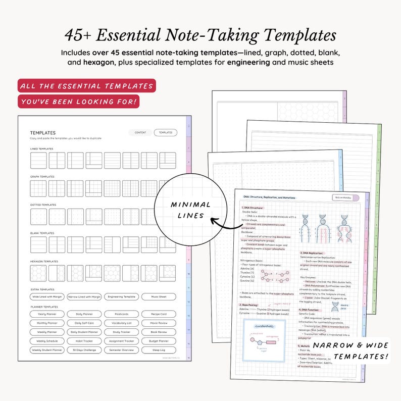 Samsung Notes & GoodNotes Digital Notebook BUNDLE, 8 Hyperlinked Notebooks, 65+ Student and Life Planner Templates, 2000+ Stickers image 3