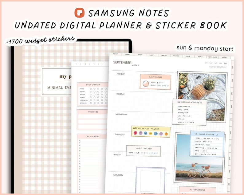 Samsung Notes Undated Digital Hyperlinked Planner 'the - Etsy