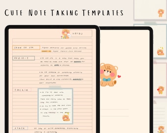 24 Cute Colorful Digital Note Taking Templates | Student, College Note Templates | Samsung Notes, Goodnotes | A4 Size & Ipad Size Included