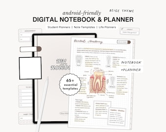 Android Digital Notebook, Samsung Notes Digital Notebook, Digital Note Taking Template, Academic Digital Planner, Android Tablet Planner