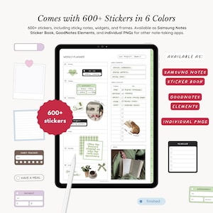 Samsung Notes & GoodNotes Digital Notebook BUNDLE, 8 Hyperlinked Notebooks, 65+ Student and Life Planner Templates, 2000+ Stickers image 10