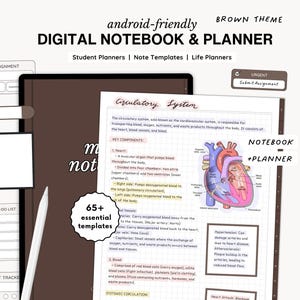 Samsung Notes Digital Notebook | Samsung Note Planner | Student Android Digital Planner | Samsung Note Template | Widget Stickers Samsung