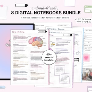 Samsung Notes Digital Notebook, Samsung Note Hyperlinked Planner, Student Digital Planner Android, Samsung Note Template, Widget Stickers