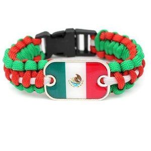 Mexican Polyester Woven Flag Bracelet