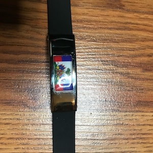 Haitian Flag Stainless Steel Bracelet w Silicone Band