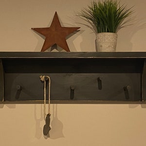 Distressed Farmhouse Shelf with Pegs