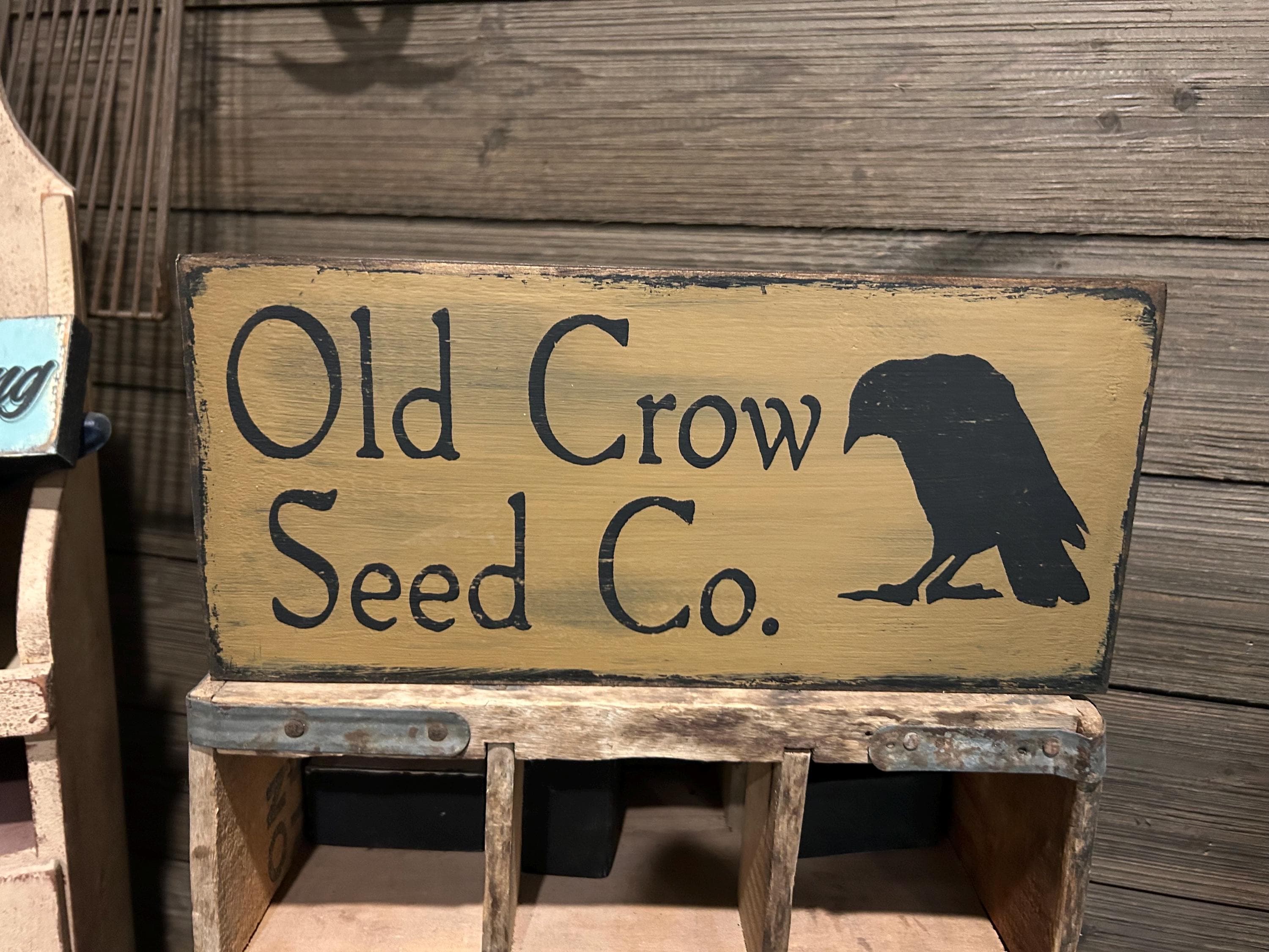 Old Crow Primitive Wood Sign - Etsy