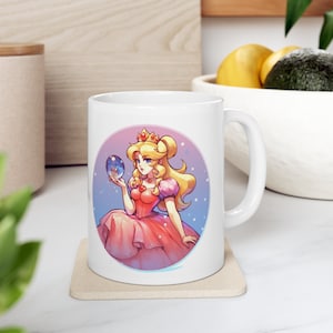 Kawaii Princess P Mug, Super Gift, Gamer Mug, Video Game Smash Classic Mug