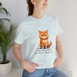Funny Cat Shirt, One Braincell Orange Cat T-shirt, Orange Cat Owner Gift, Cat Dad Gift, Shirt for Cat Lover, Cat Mom Tshirt image 6