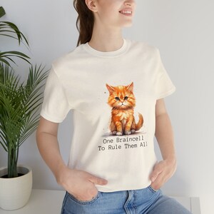 Funny Cat Shirt, One Braincell Orange Cat T-shirt, Orange Cat Owner Gift, Cat Dad Gift, Shirt for Cat Lover, Cat Mom Tshirt image 5