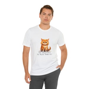Funny Cat Shirt, One Braincell Orange Cat T-shirt, Orange Cat Owner Gift, Cat Dad Gift, Shirt for Cat Lover, Cat Mom Tshirt image 4