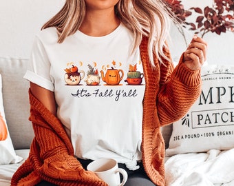 Fall Coffee Shirt, Cute Fall Sweatshirt, Coffee Lover tee Shirt, Halloween Pumpkin Latte Drink Cup, Pumpkin Spice Shirt, Thanksgiving Shirt