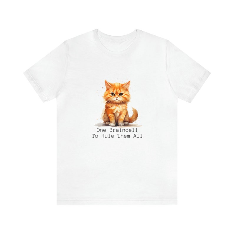 Funny Cat Shirt, One Braincell Orange Cat T-shirt, Orange Cat Owner Gift, Cat Dad Gift, Shirt for Cat Lover, Cat Mom Tshirt image 3