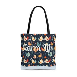 Chicken Farmer Bag, Chicken Mom Shirt, Chicken Lover Tote Bag, Funny Chicken Tote Bag, Chicken Owner Bag, Farm Life