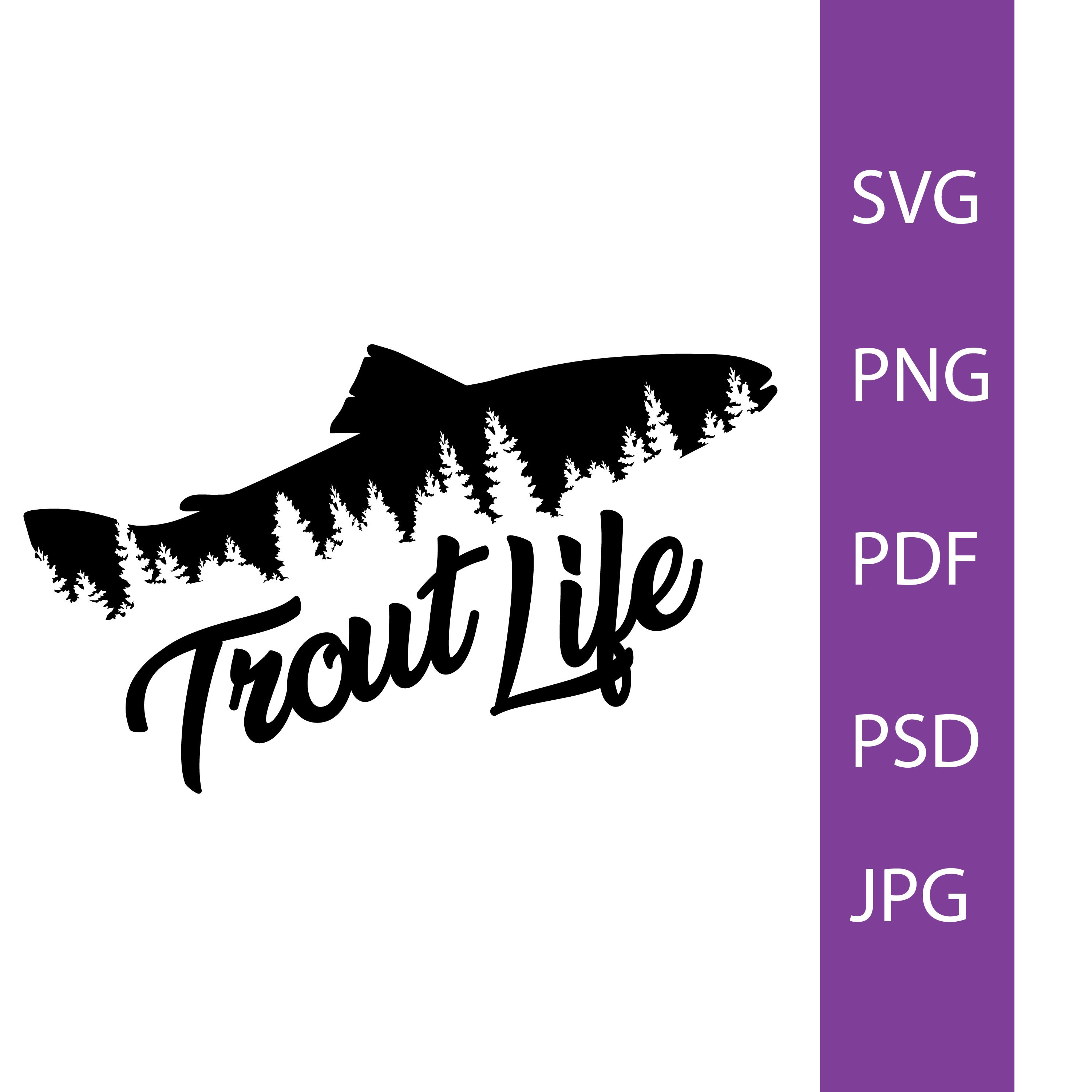 Trout SVG Trout Silhouette Trout Decal Trout Life Etsy