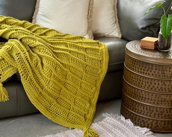 Textured Ridge Throw Crochet Pattern (PDF Digital Download only)