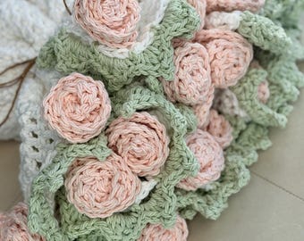 Spring Flower Throw Blanket Crochet Pattern (PDF Digital Download only)